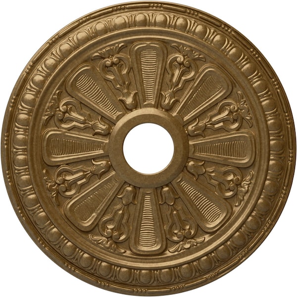 Ekena Millwork Bristol Ceiling Medallion (Fits Canopies up to 3 7/8"), 23 1/2"OD x 3 7/8"ID x 1"P, Pale Gold CM23BIPAS - main